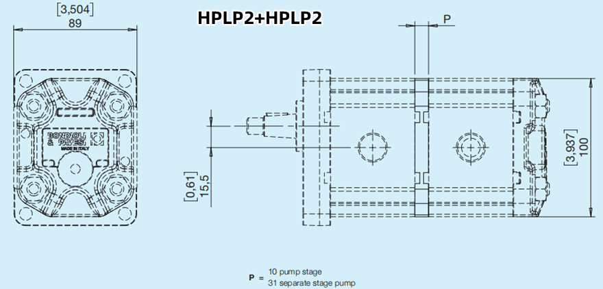 Bondioli＆Pavesi邦貝HPLP2+HPLP2多級(jí)齒輪泵尺寸